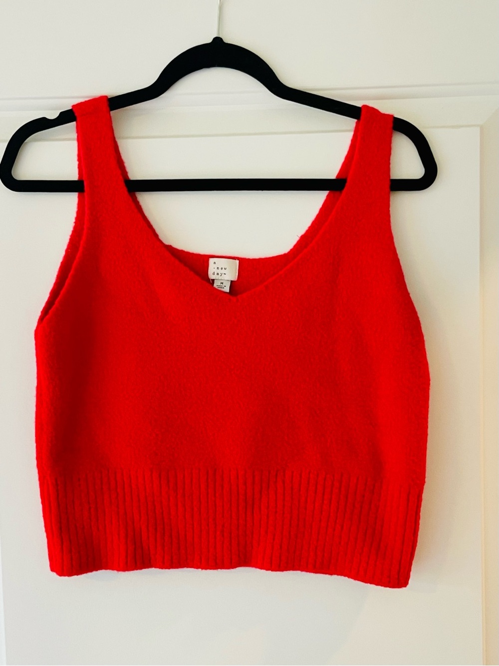 a new day Bright Red V-Neck Knit Tank Top